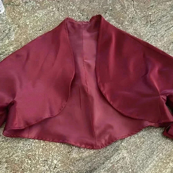 EUC Victorian Shakespeare Formal Corset Dress Floral Beaded Tulle Maxi Burgundy - Picture 11 of 13